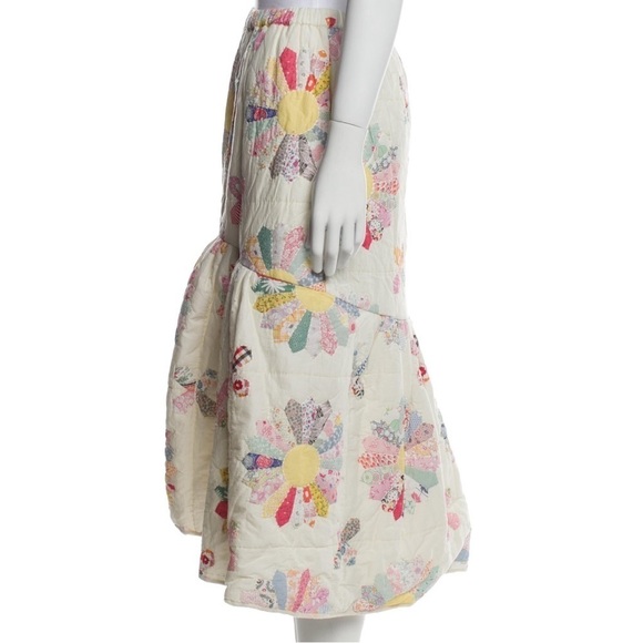 Sea New York Linden Patchwork Quilted Ruffle Hem Midi Skirt - Picture 15 of 16